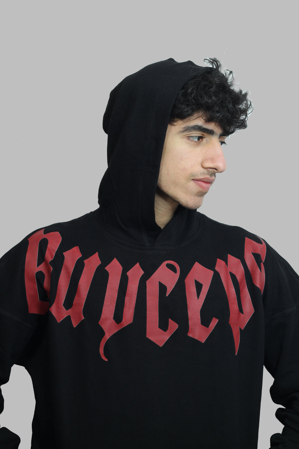 BLACK HOODIE – RED GRAPHIC