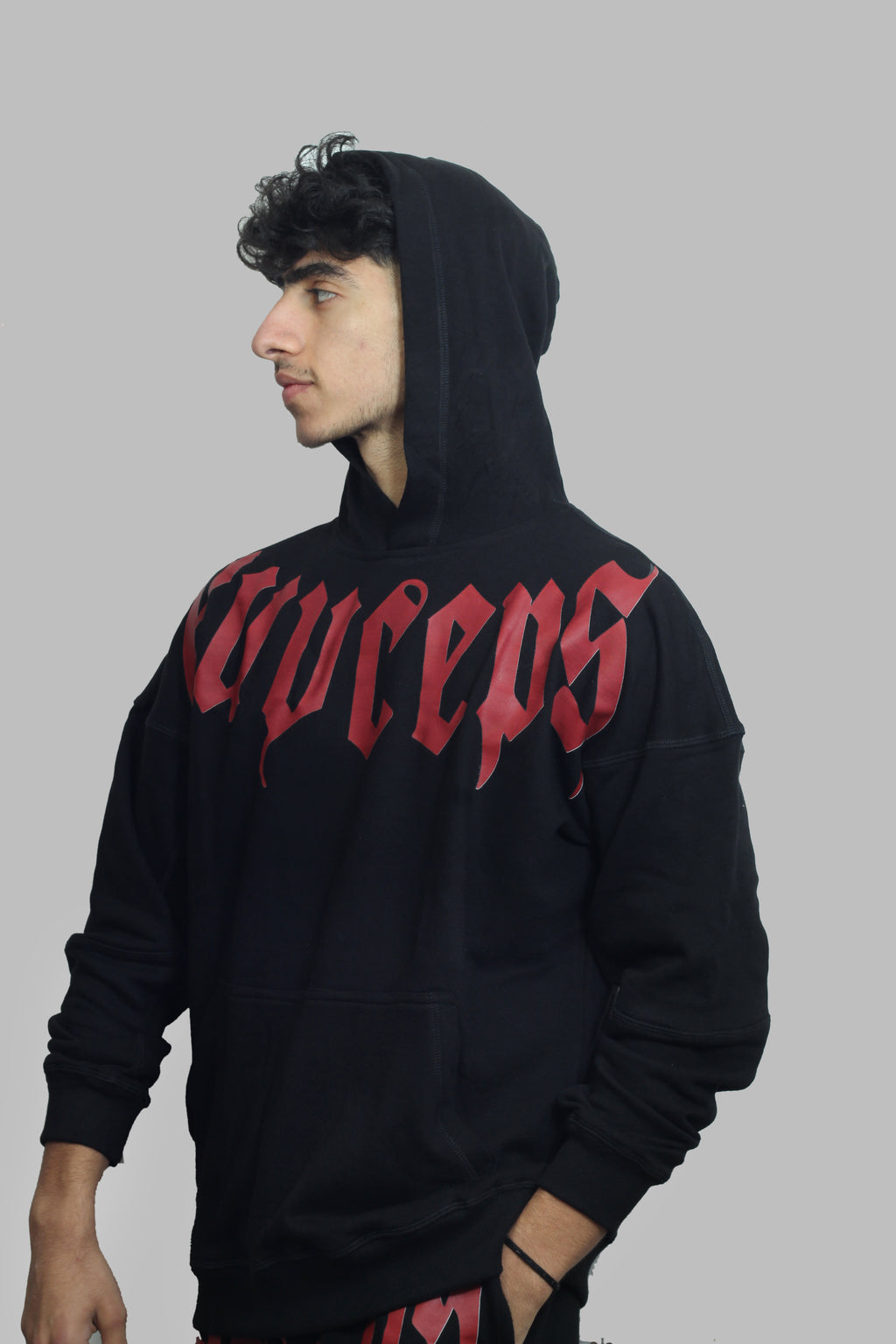 BLACK HOODIE – RED GRAPHIC