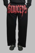 BLACK SWEATPANTS – BAGGY FIT, RED GRAPHIC