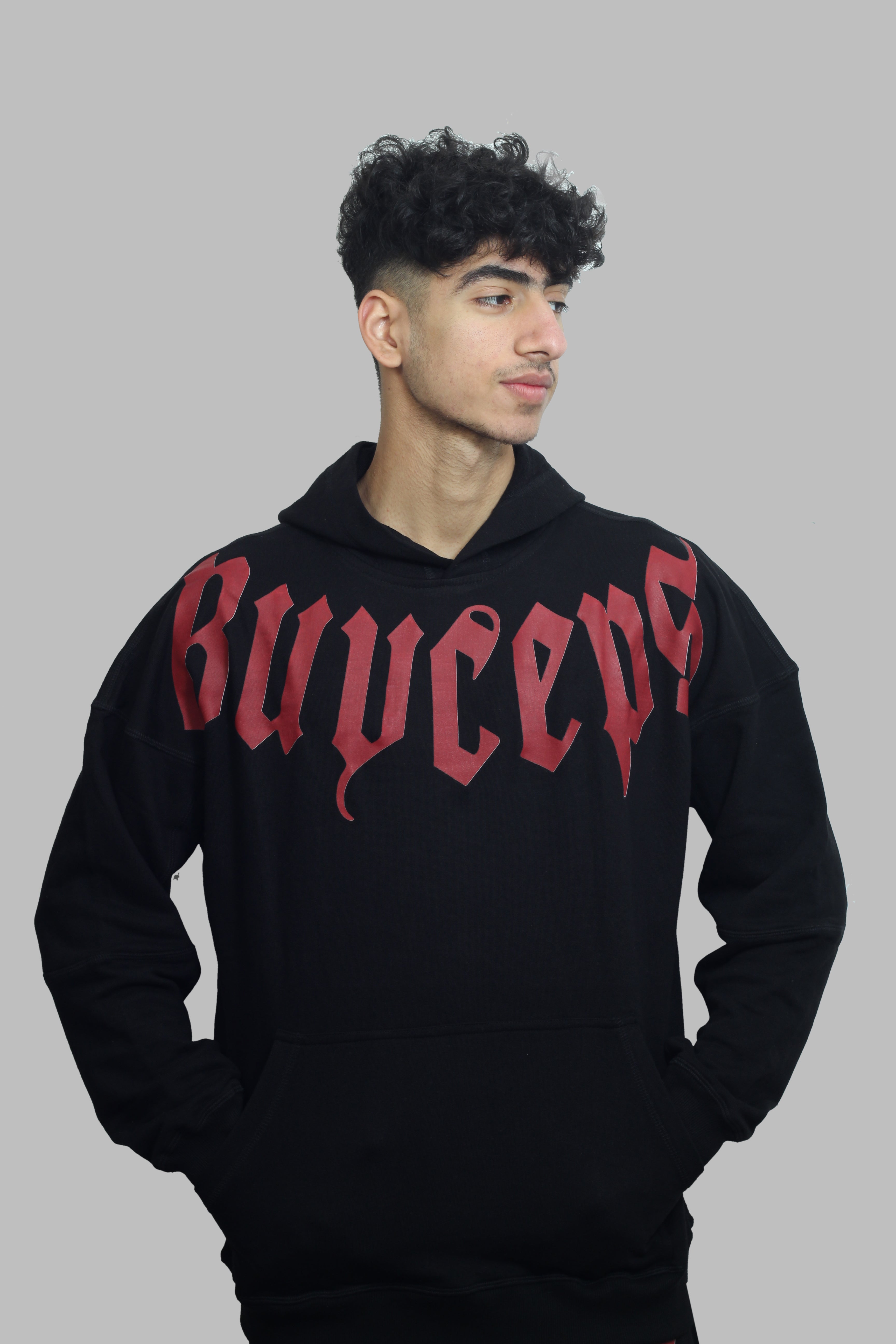 BLACK HOODIE – RED GRAPHIC