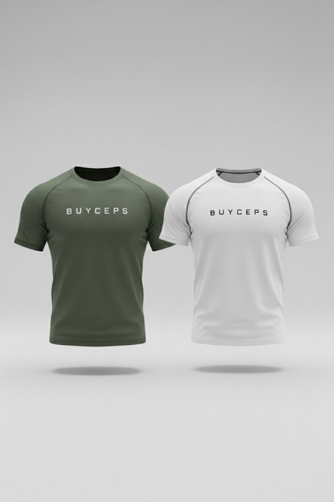 Compression Duo Pack — White & Military Green