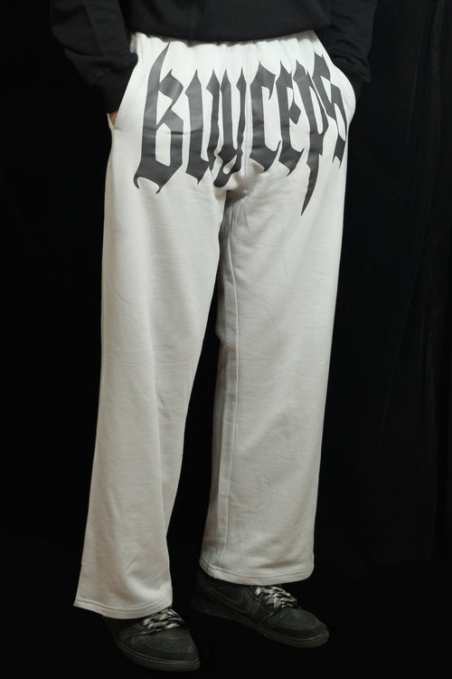 ASH GREY SWEATPANTS – BAGGY FIT, BLACK GRAPHIC