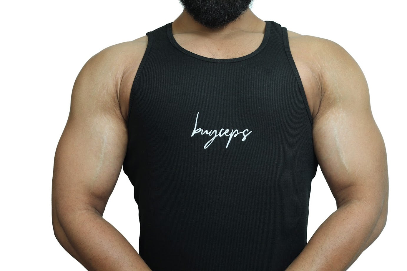 BUYCEPS RIBBED VEST BLACK