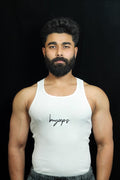 BUYCEPS RIBBED VEST WHITE