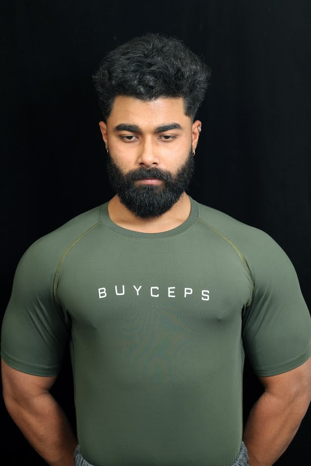 BUYCEPS COMPRESSION T-SHIRT OLIVE GREEN